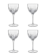 Fire klare Nick og Nora cocktailglas med slank stilk
